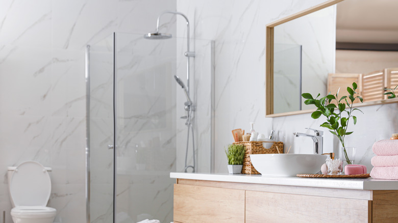 mirror in a stylish bathroom