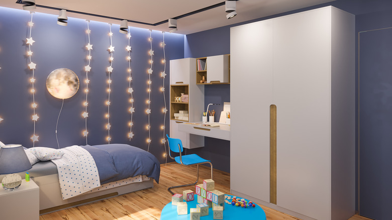 child's bedroom with moon light