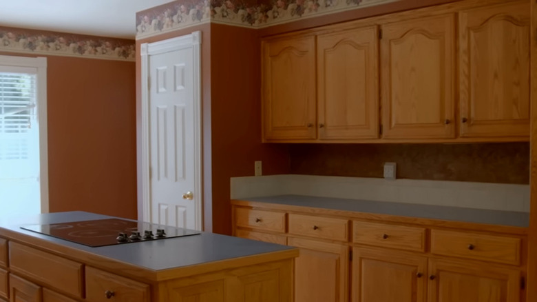 all wood vintage kitchen