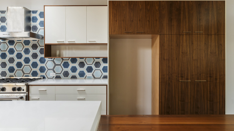 Modern wood and chrome retro kitchen