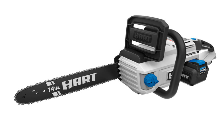 A Hart 14-inch cordless chainsaw