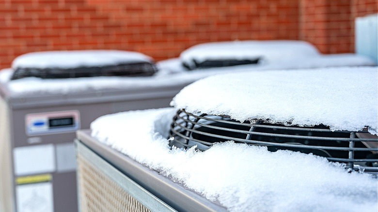 AC compressor in snow