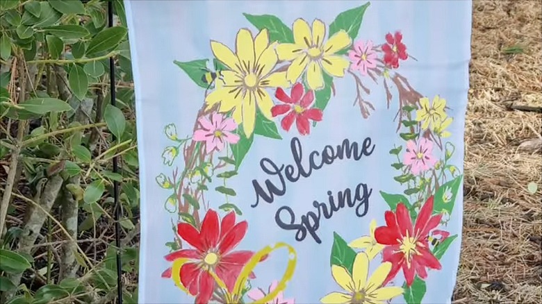 garden flag on lawn