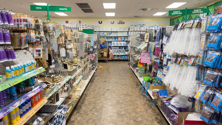 An aisle in a Dollar Tree store