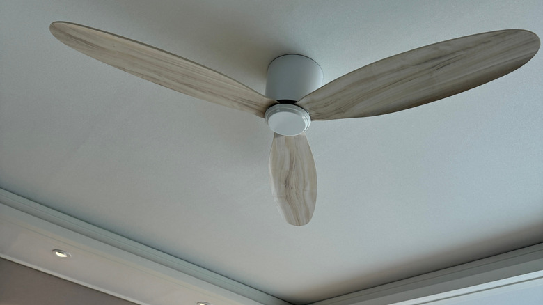 A ceiling fan in a modern home.