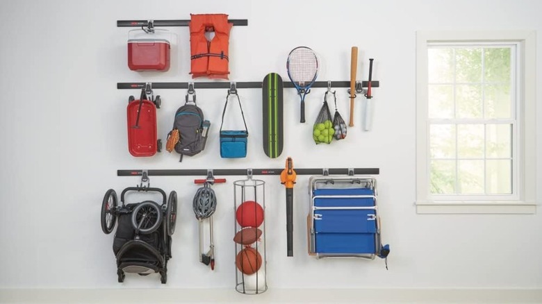 Rubbermaid FastTrack system mounted and organizing