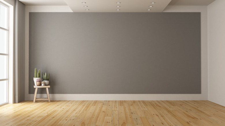 empty gray wall in home