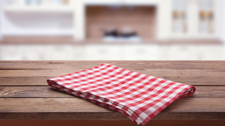 dish towel on table