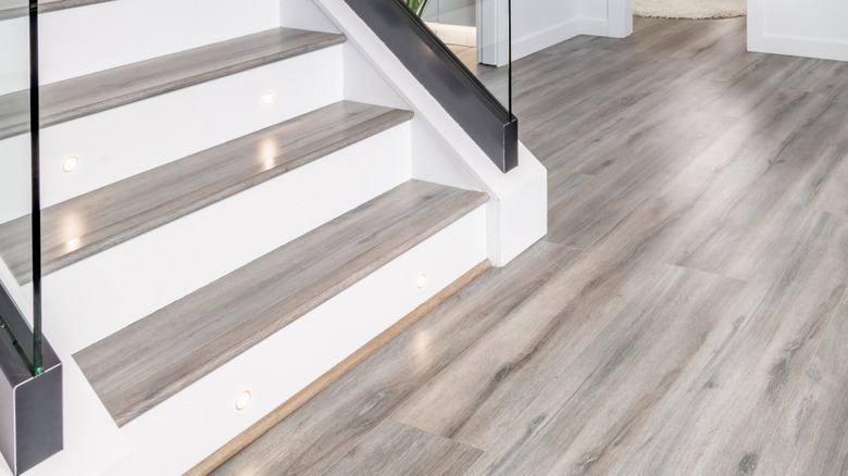 Bullnose stair nosings created to match an LVP floor