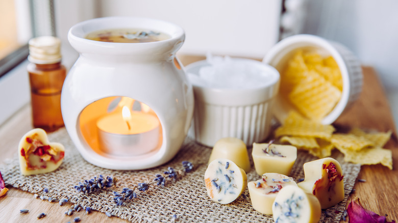 candle wax warmer with dried fruit