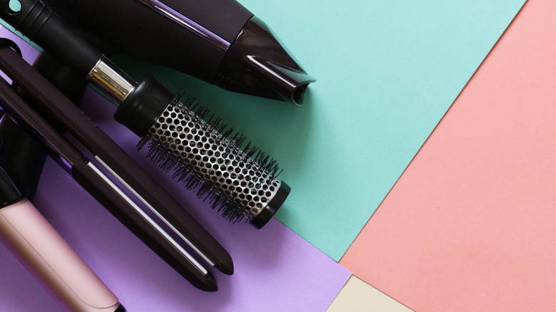 Close up of hot hair tools