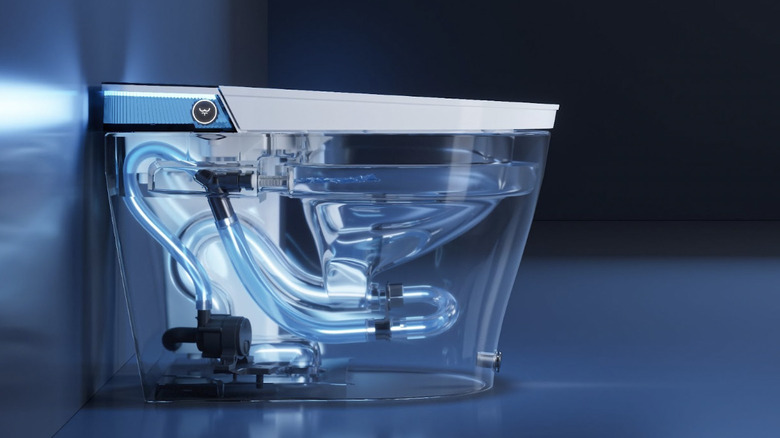 image showing internal mechanics of the HOROW toilet