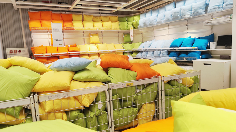 Pillows on display at IKEA