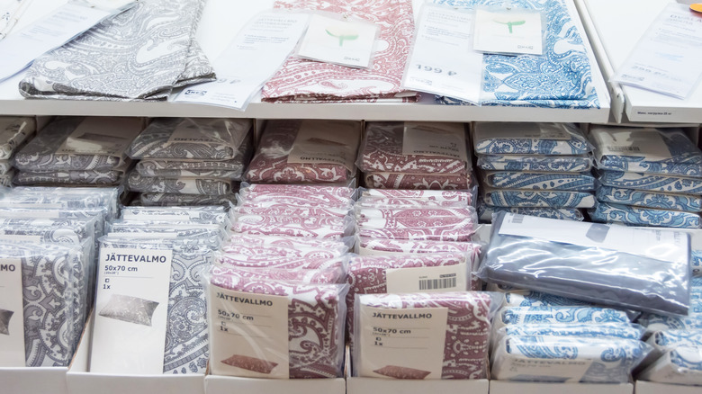 Bedding on display at IKEA