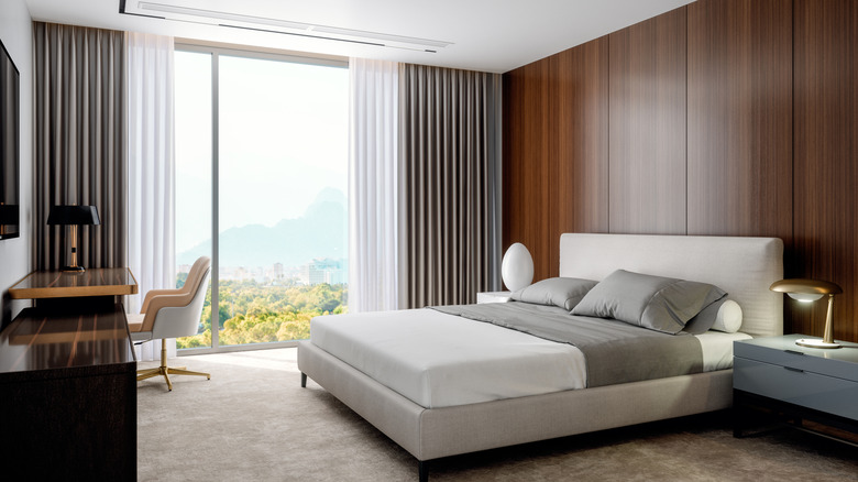 Fancy hotel room with view