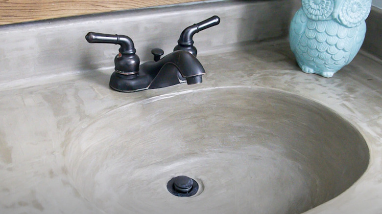 Finished concrete sink hack