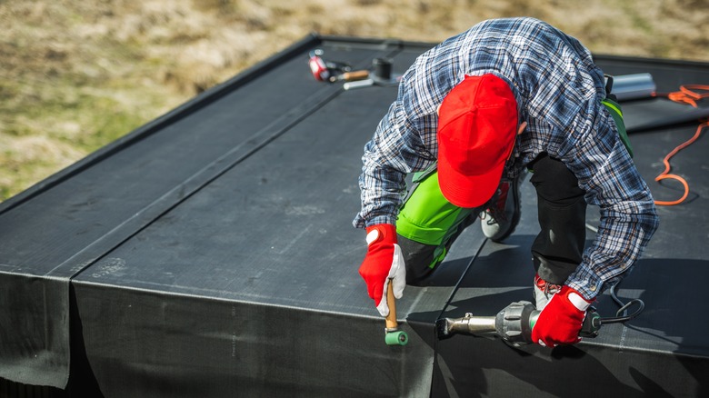 EPDM roofing on shed