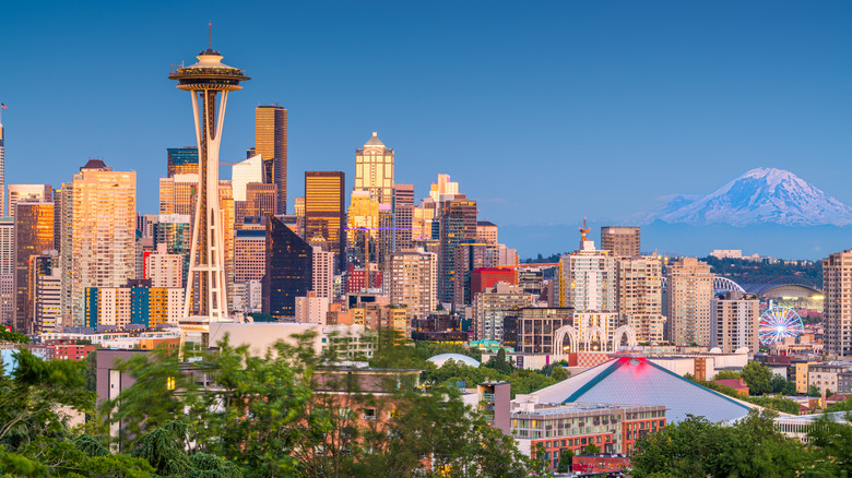seattle skyline with Space Needle