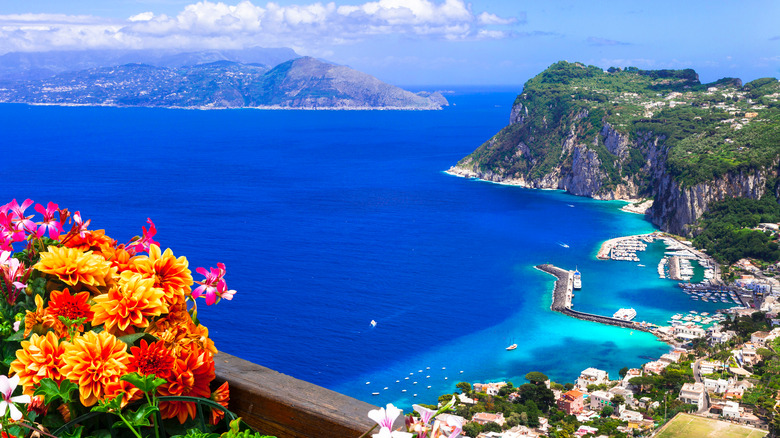 coast of capri bright blue sea