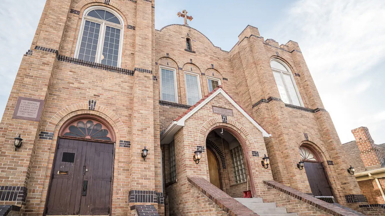 red brick castle church