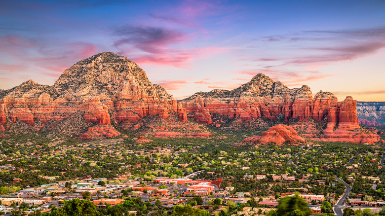 Sedona landscape at sunset 