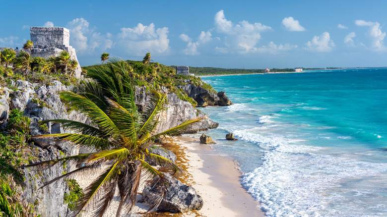 ruins of Tulum near ocean