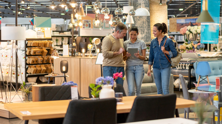 people inside of furniture store