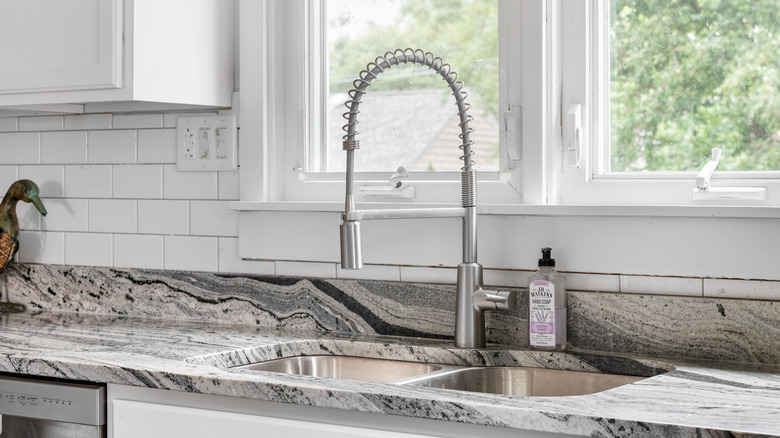 Kitchen with subway tile