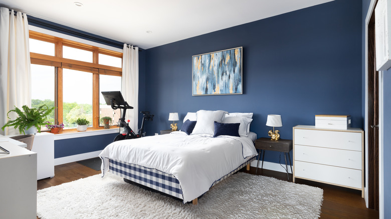 View of blue bedroom