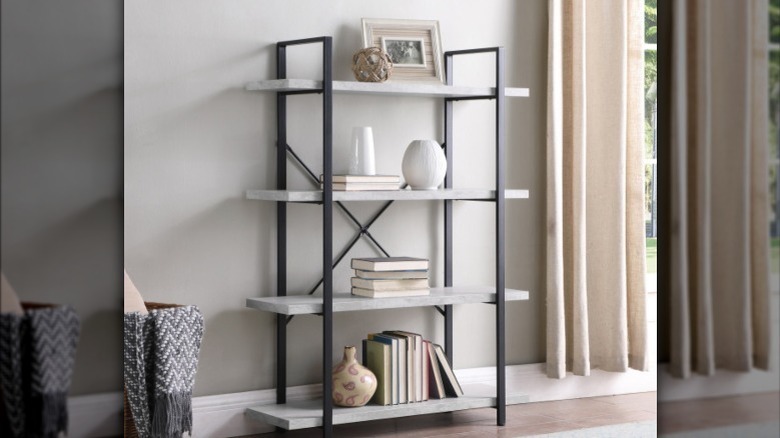 stone gray bookcase