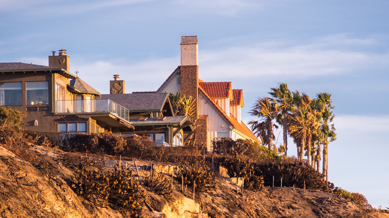 Malibu mansion on ocean cliff