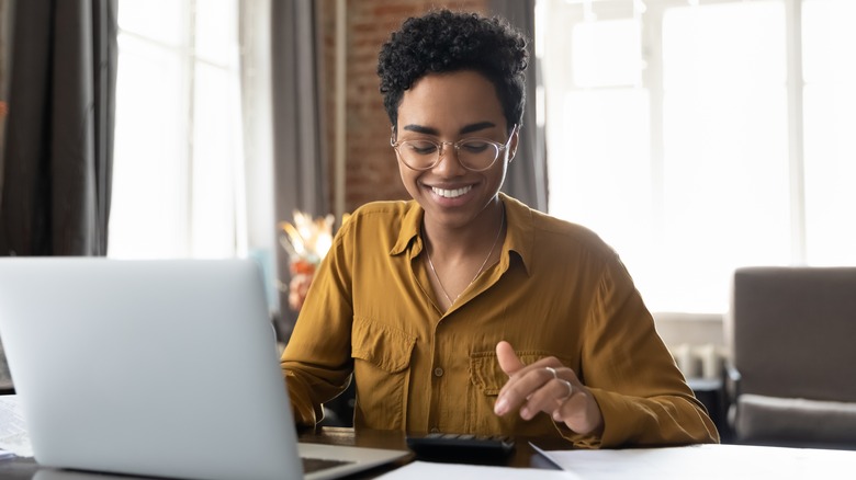 Woman working from home