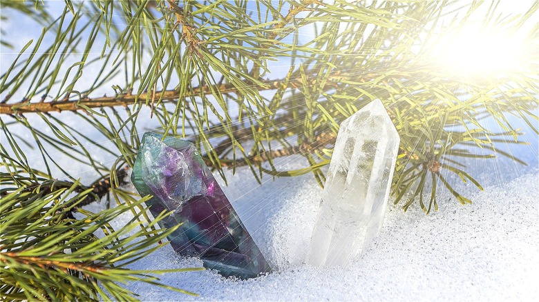 Crystals in the snow