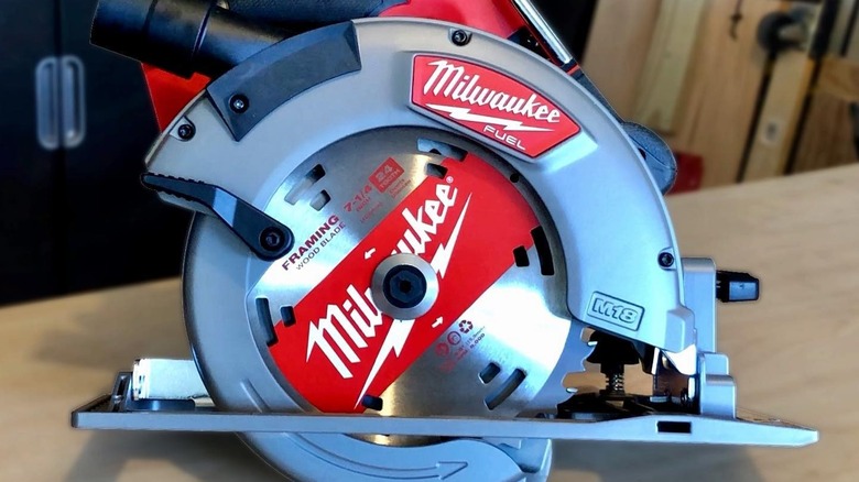 Milwaukee circular saw on table