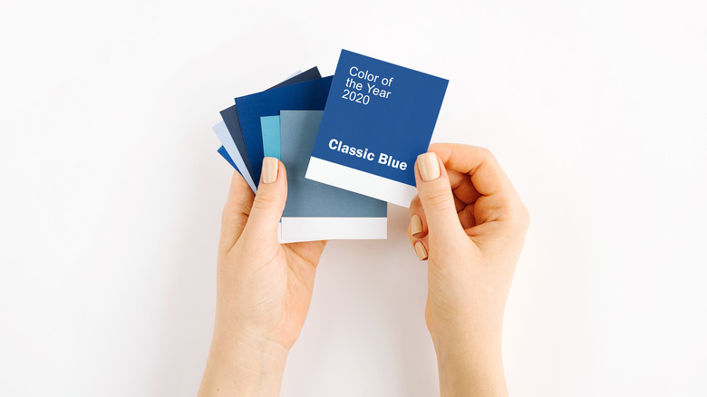 Blue paint swatches