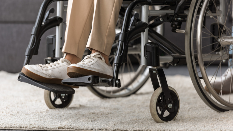 wheelchair on carpet at home