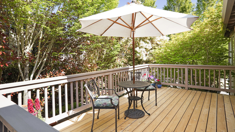 Outdoor balcony with decking