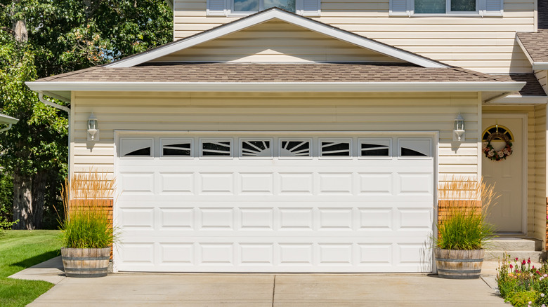 white garage door