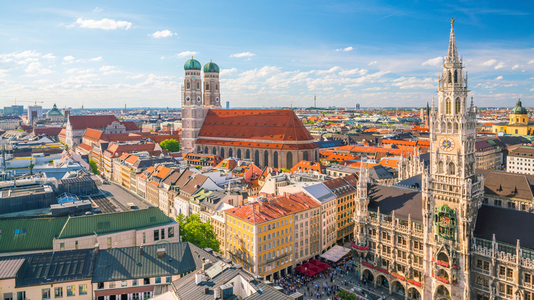 Munich skyline with Marienplatz