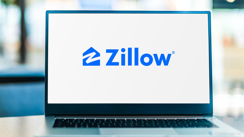 The Zillow logo on laptop