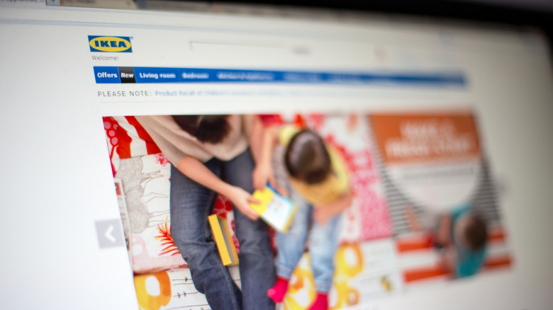 IKEA's website on a computer screen