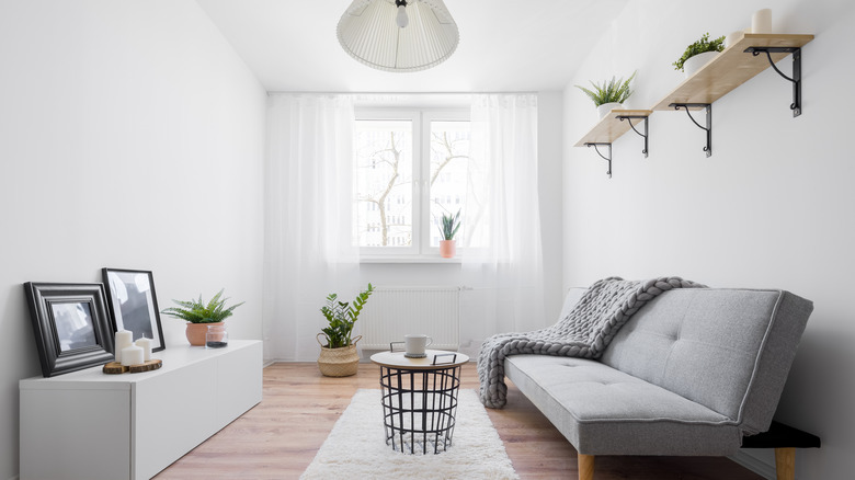 Narrow living room