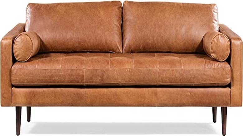 tan leather couch