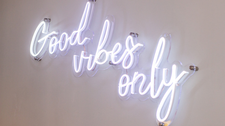 "Good vibes only" LED wall art