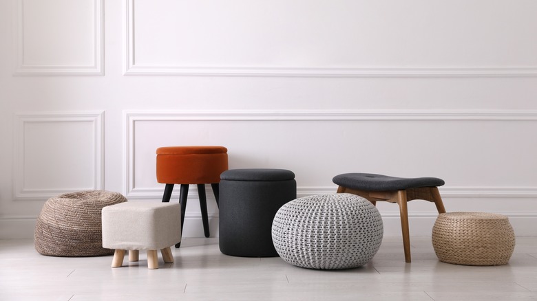 different ottoman styles and materials