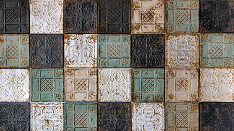 Ceramic tiles with rust spots