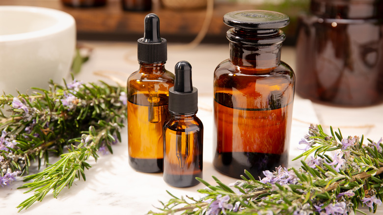 Essential oils and flower petals 