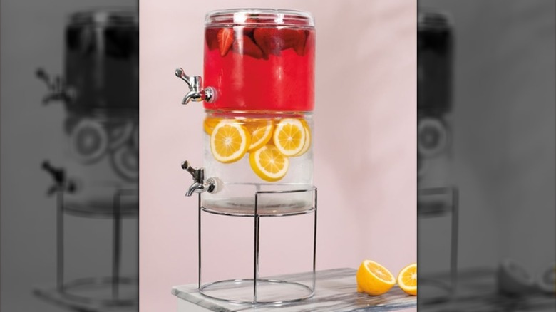 Crofton Stackable Glass Beverage Dispenser on a table