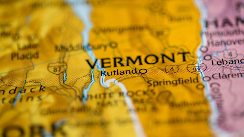 State of Vermont on map