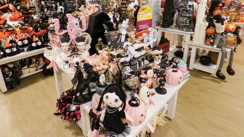 The Halloween decor section of a Home Goods store
